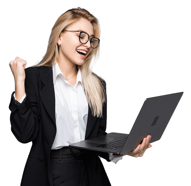 Professional Woman holding Laptop